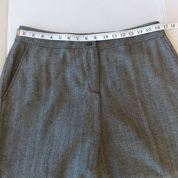 Valerie Stevens Striped Woolmark Blend Trouser Dress Pants 12 Gray Black White - Picture 13 of 16